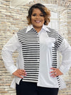 Sometimes II Asymmetric Stripped Top - Boutique By Tracey